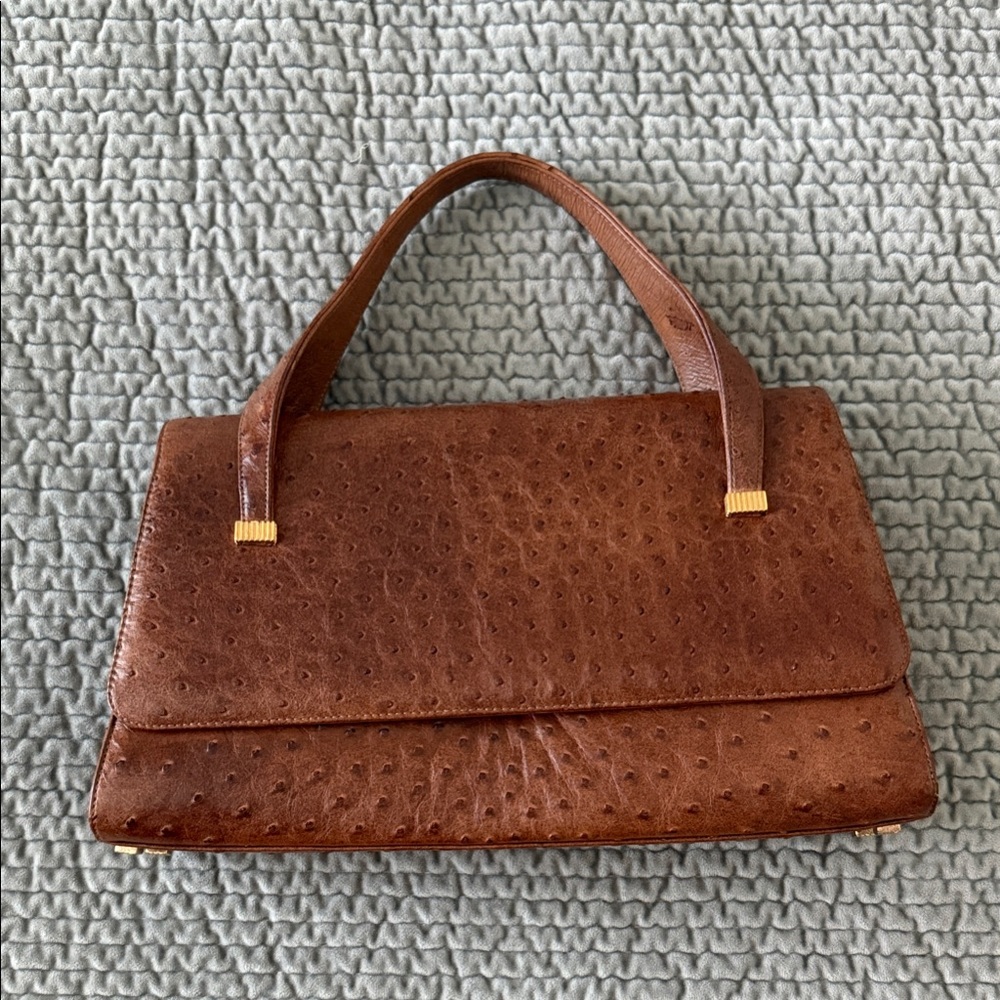 Vintage Ostrich Leather Handbag